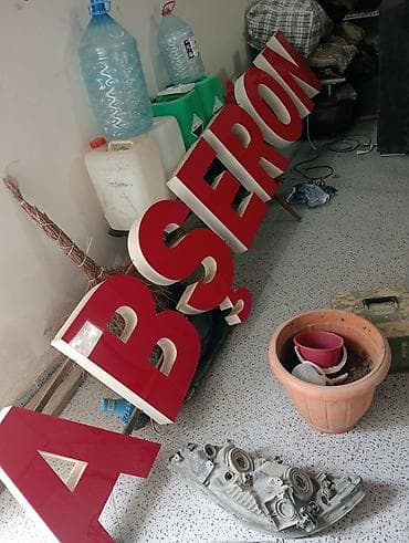 Hərfli işıqlandırılan reklam lövhəsi – “ABŞERON” - Qırmızı ön panel — 1