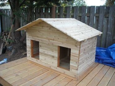 dovşan yuvası: Taxta it evi - Material: təbii ağac (taxta panellər), möhkəm karkas — 2