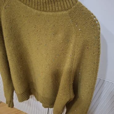 Opel: Qışlıq trikotaj sviter - Rəng: hardal/sarımtıl - Dizayn: parıltılı — 4