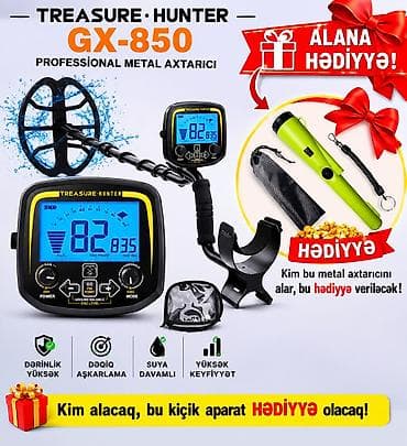 TREASURE HUNTER GX-850 peşəkar metal axtaran – tam komplekt