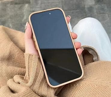 iphone 1164: IPhone üçün şık qoruyucu qab – bej rəngli, məxməri teksturalı arxa — 2