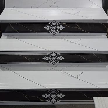 sunu mermer: Mərmər naxışlı pilləkən üzlükləri - Material: dayanıqlı MDF/laminat — 2