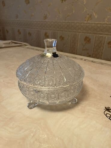 yuxuda qab qaşıq yumaq: Kristal süfrə dəsti - Zərif naxışlı, kəsim ornamentli iri kristal — 6