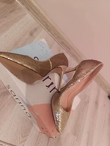 qizi: Qızılı rəngli, parıltılı qadın stilettosu – Paris Bacio brendi Heç — 5