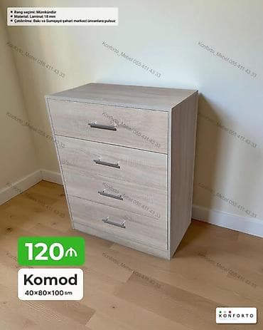 Komod – 4 çekmecəli - Ölçülər: 40 × 80 × 100 sm - Material: 18 mm — 1