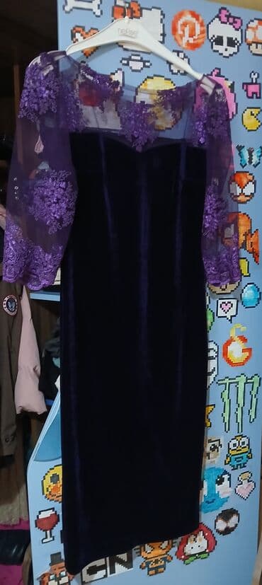 dublonka modelleri: Bənövşəyi rəngdə zərif ziyafət/gecə geyimi. - Material: əsas hissə — 4