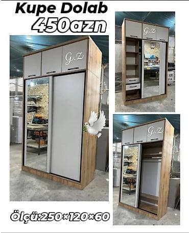 Yeni, 2 qapılı, Güzgülü, Boz, Kupe, Düz dolab lalafo.az -da Yeni, 2 qapılı, Güzgülü, Boz, Kupe, Düz dolab