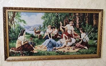 Klassik üslubda dekorativ tablo - Süjet: Meşə kənarında dincələn və