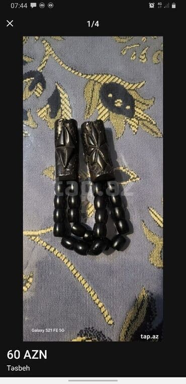 Daraq panellər: Məhsul: Təsbeh - Rəng: tam qara - Material: ağac boncuklar (oval — 1