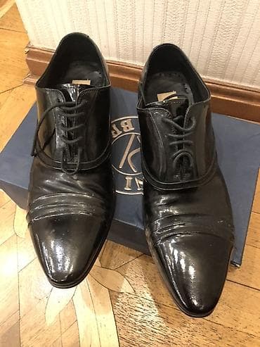 barya ayakkabı: Qara laklı klassik kişi ayaqqabısı - Model: bağlama (şnurla), kəskin — 1