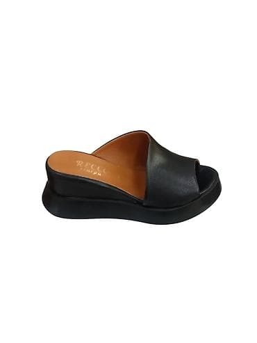 ayaqab: Qadınlar üçün rahat slip-on şlıq sandal - Rəng: qara (üst hissə) — 1