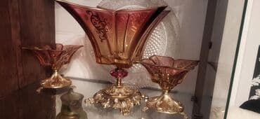 meyve qabı: Təmiz çex xrustali ayagi latun — 1