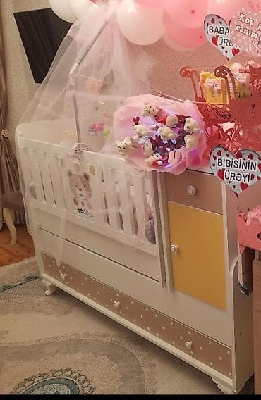 Oğlan və qız üçün, Yeni, Dördbucaq, Beşik, Dəstsiz, Matrassız, Yellənmə mexanizmsiz