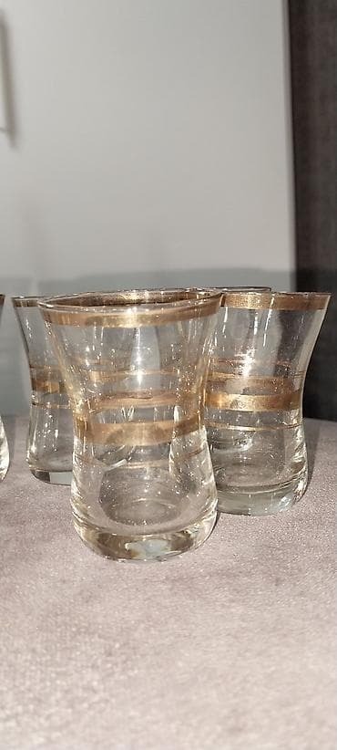 qab yigan: Rümkalar, rəng - Qızılı, Şüşə, 6 ədədli dəst — 4