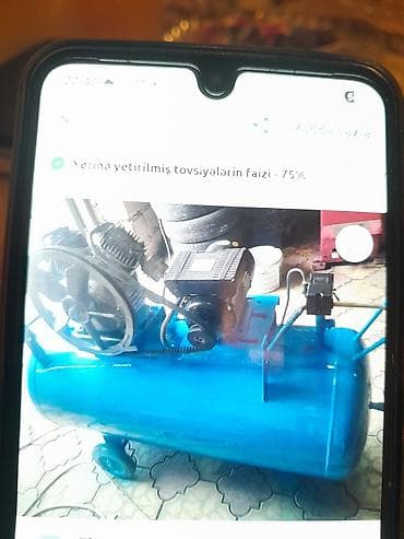 dulger aleti: 200 litrik Sənaye tipli hava kompressoru - Üfüqi, təkərli 100–150 — 1