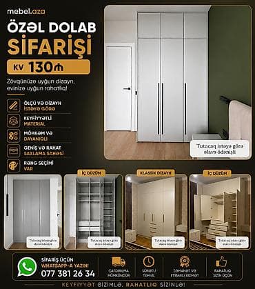 Düz dolab, Dəhliz üçün, Yataq otağı üçün, Paltar üçün, Açılan, Quraşdırıla bilən, 4 qapılı