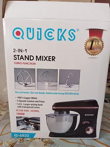 quicks: Təzədi Heç salafan açılmayıb QUICKS Q-6820 Standlı Mikser – 2-si 1 — 3