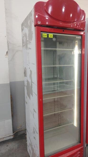 paltar asılqani: Ticarət soyuducu vitrin - Şaquli tip, tək qapılı, şüşə önlü - Qırmızı — 1