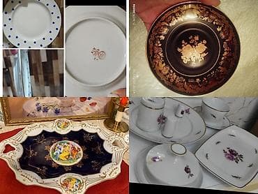 derin bosqab: Nahar dəsti, rəng - Qızılı, Farfor — 4