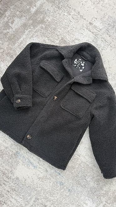 qara jaket: Qara rəngli teddiyə bənzər toxumalı şaket/kurtka. Yumşaq, qalın və — 2