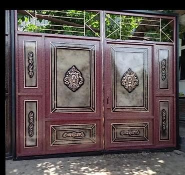 demir qutu profil: Dəmir Həyət darvazası, Mexaniki, Şəbəkə ilə, rəng - Qəhvəyi, Kredit yoxdur — 6