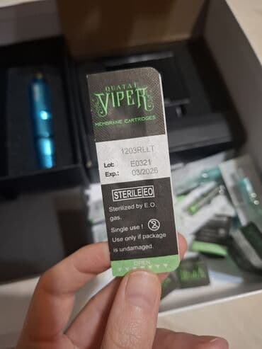 permanent aparati satisi: Permanent aparatı + gücləndirici + boya halqaları + 17 iynə — hamısı — 6