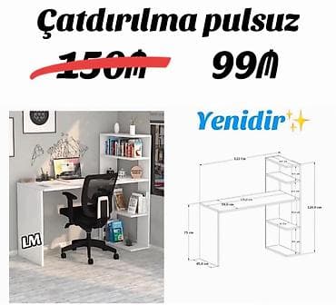 kunc mebel: Künc masa, Stulsuz, Polkalı, Siyirməsiz, Sadə laminat — 1
