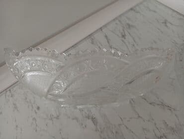 meyvə qablari: Kənaf formalı şüşə/cam vaza dəsti – 2 ədəd - Material: qalın, şəffaf — 2