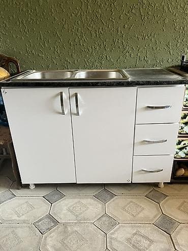 şeki: Mətbəx dolabı və iki bölməli paslanmayan polad çanaqlı moyka - — 3