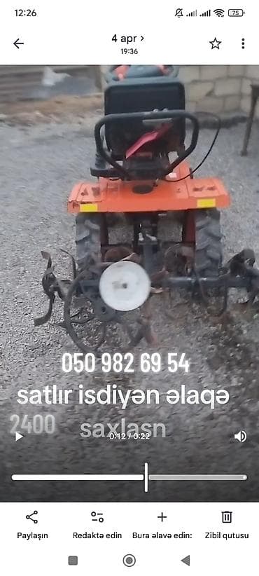 Motoblok – dizel mühərrikli, oturacaqlı, sükanlı model Xüsusiyyətlər