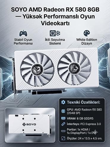 Videokart AMD Radeon RX 580, 8 GB, Yeni — 1
