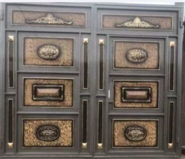 жер тошок: Железо Дворовые ворота, Распашные, 3 м, Механические, С дверью, цвет - Голубой, Нет кредита, Платная установка, Платная доставка — 65