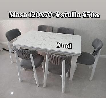 metbex mebeli ustu: Mətbəx üçün, Yeni, Açılmayan, Dördbucaq masa, 4 stul — 1