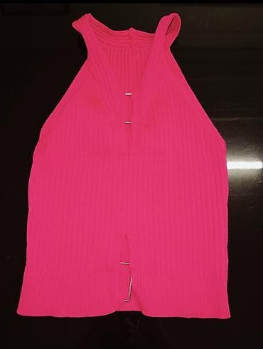 Neon çəhrayı qadın topu - Model: halter tipli, qoltuqsuz - Material