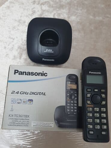 Стационарные телефоны: Стационарный телефон Panasonic, Беспроводной, Б/у, Самовывоз — 4