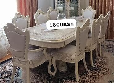 stulla: Klassik üslubda yemək otağı dəsti - 1 ədəd oval formalı, oyma — 1