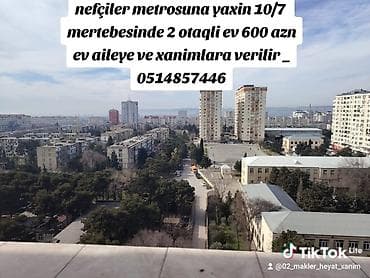 nefciler: Kiraye ev_nefçiler metrosuna yaxin 14/10 mertebesinde 2 otaqli ev — 1