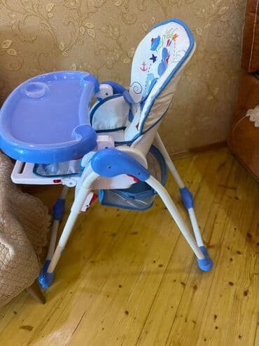 Uşaq yemək stulu - Rahat və sabit konstruksiya: metal karkas