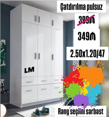 Açılan, 6 qapı Düz dolab, Qarderob, paltar dolabı