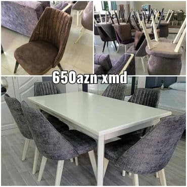 daxıl: Qonaq otağı üçün, Yeni, Dördbucaq masa, 6 stul — 1