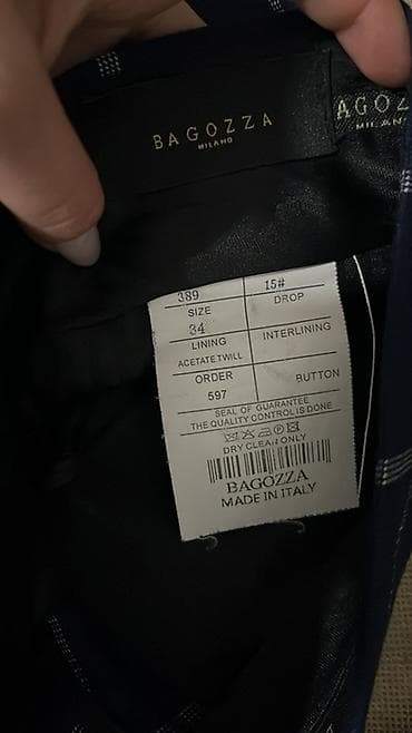 palt: Kişi kostyum dəsti – 3 parça - Rəng: tünd göy - Naxış: iri kvadratlı — 4