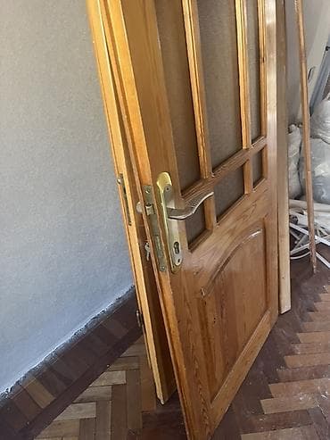 qapi ceftesi: Şüşəli taxta otaq qapısı - Material: təbii şam ağacı qeyd olunan 3 — 1