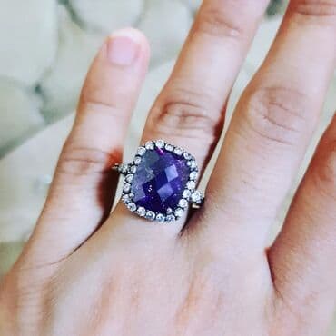 tək qaş: Üzük, Gümüş, 925 Əyar, Sapfir — 2