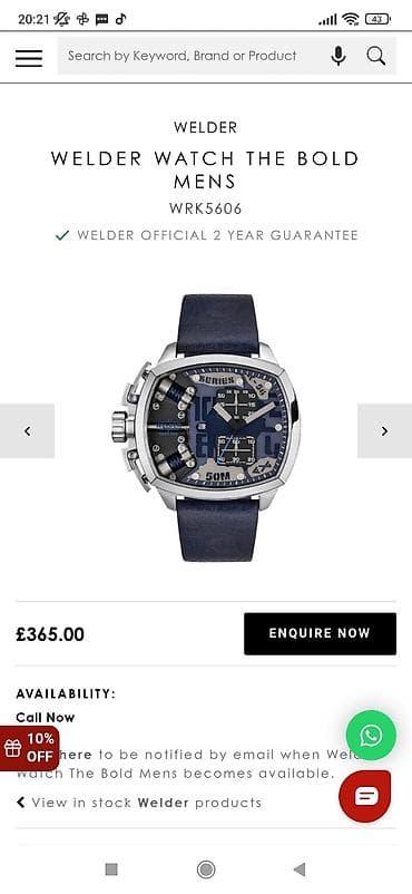 daniel klein saat baki: Welder The Bold K-56 kişi qol saatı (Ref: WRK5606) - Korpus: 316L — 3