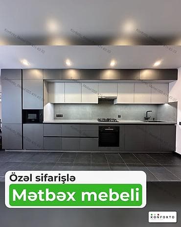 Özəl sifarişlə mətbəx mebeli - Müasir, minimalist dizayn: üst