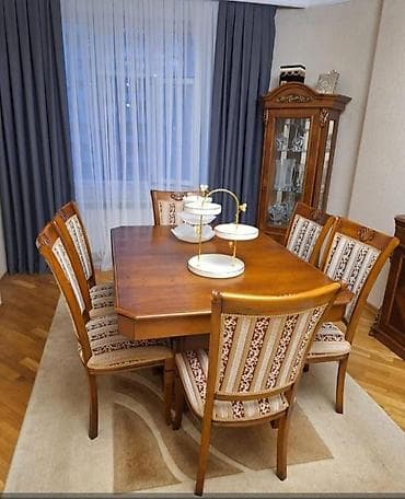 gence taxta: Qonaq otağı üçün, Açılmayan, Dördbucaq masa, 6 stul — 1