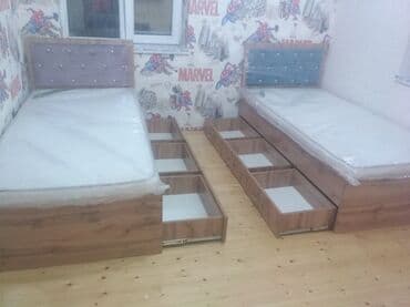 односпальная кровать: Односпальная кровать, С матрасом, С выдвижными ящиками — 2