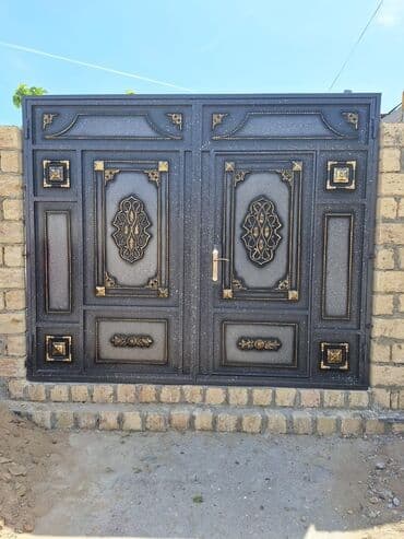 işləmiş dərvazalar: Yeni Dəmir Həyət darvazası, 3 m, Mexaniki, Qapı ilə, rəng - Qara, Kredit var, Ödənişli quraşdırma, Ünvandan götürmə, Ödənişli çatdırılma, Rayonlara çatdırılma — 10