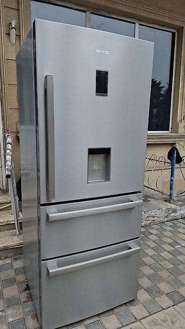 3 qapılı Beko Soyuducu Satılır, rəng - Gümüşü, Dispenserli — 1