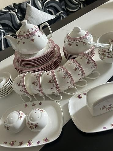 samovar cay: Çay dəsti, rəng - Ağ, Farfor, 6 nəfərlik — 4